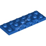 Деталь Лего Пластина Модифицированная 2 х 6 х 2/3 С 4 Шляпками На Боку Цвет Синий