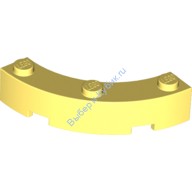 Деталь Лего Кубик Круглый Угол 4 х 4 С Тремя Шляпками Цвет Ярко-Светло-Желтый