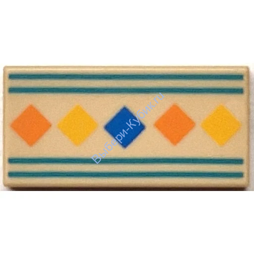 Деталь Лего Плитка 1 х 2 С Рисунком Цвет Песочный 3069pb1314