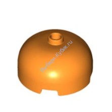 Деталь Лего Кубик Круглый 3 x 3 x 1 1/3 Верх Купола - Пустотелый Штырек Цвет Оранжевый