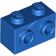 Деталь Лего Кубик Модифицированный 1 х 2 С Штырьками На Стороне Цвет Синий
