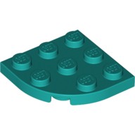 Деталь Лего Пластина Круглая Угол 3 х 3 Цвет Темно-Бирюзовый