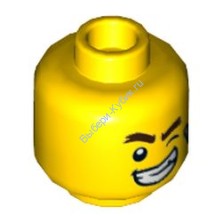 Деталь Лего Голова Минифигурки Двусторонняя Цвет Желтый