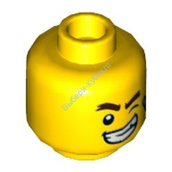 Деталь Лего Голова Минифигурки Двусторонняя Цвет Желтый