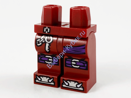 Деталь Лего Ноги С Рисунком Цвет Темно-Красный