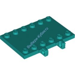 Деталь Лего Пластина 4 x 6 С Двойным Замком Цвет Темно-Бирюзовый