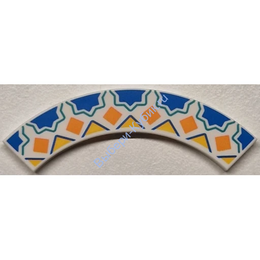 Деталь Лего Плитка Круглый Угол 4 х 4 Макарони Широкая Цвет Белый 27507pb17