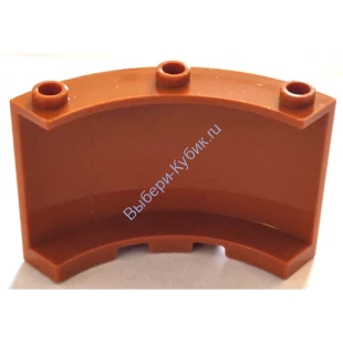 Деталь Лего Панель 4 x 4 x 3 Четверть Цилиндра Цвет Темно-Оранжевый