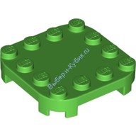 Деталь Лего Пластина 4 x 4 с Закругленными Углами и 4 Ножками Цвет Ярко-Зеленый