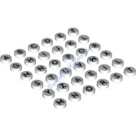 Деталь Лего Плитка Круглая 1 х 1 Алфавит (Пакет) Цвет Белый