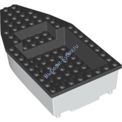 Деталь Лего Лодка 16 x 8 C Черным Верхом Цвет Белый