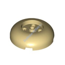 Деталь Лего Кубик Круглый Верхняя Часть Купола 4 x 4 С Утопленным Центром 2 x 2 Цвет Песочный