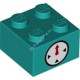 Деталь Лего Кубик С Рисунком 2 х 2 Цвет Темно-Бирюзовый