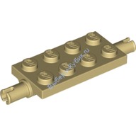 Деталь Лего Пластина 2 х 4 С Пинами Цвет Песочный