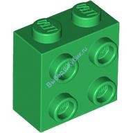 Деталь Лего Кубик Модифицированный1 x 2 x 1 2/3 С Штырьками На Стороне Цвет Зеленый