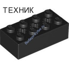 Деталь Лего Техник Кубик 2 х 4 С Отверстиями Цвет Черный