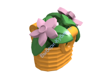 Набор Деталей Лего От Выбери Кубик КОРЗИНКА С ЦВЕТАМИ Цвет Ярко-Светло-Оранжевый 