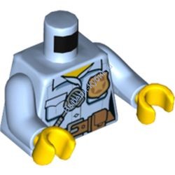 Деталь Лего Торс С Рисунком Цвет Ярко-Светло-Голубой