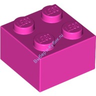 Деталь Лего Кубик 2 х 2 Цвет Темно-Розовый