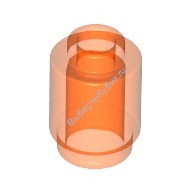 Деталь Лего Кубик Круглый 1 х 1 Открытый Штыре Цвет Прозрачно-Оранжевый