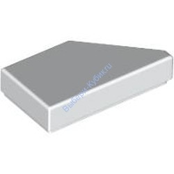 Деталь Лего Плитка 1 X 2 Скошенная В Лево Цвет Белый