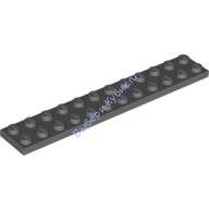 Деталь Лего Пластина 2 х 12 Цвет Темно-Серый