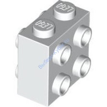 Деталь Лего Кубик Модифицированный 1 x 2 x 1 2/3 С Штырьками На Каждой Стороне Цвет Белый
