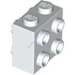 Деталь Лего Кубик Модифицированный 1 x 2 x 1 2/3 С Штырьками На Каждой Стороне Цвет Белый