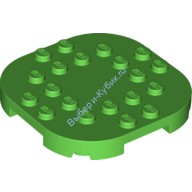 Деталь Лего Пластина 6 x 6 С Закругленными Углами и 4 Ножками Цвет Ярко-Зеленый