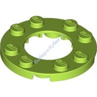 Деталь Лего Пластина Круглая 4 х 4 С 2 х 2 Отверстием Цвет Лайм