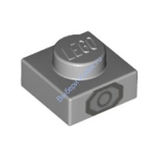 Деталь Лего Пластина 1 х 1 С Декором Цвет Светло-Серый