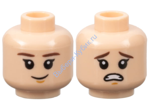 Деталь Лего Голова Двухсторонняя Цвет Светло-Телесный