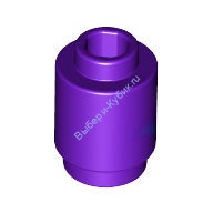 Деталь Лего Кубик Круглый 1 х 1 Открытый Штырек Цвет Темно-Фиолетовый