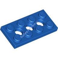 Деталь Лего Техник Пластина 2 х 4 С 3 Отверстиями Цвет Синий