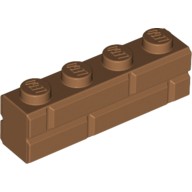 Деталь Лего Кубик Модифицированный 1 х 4 С Рисунком Под Кирпич Цвет Карамельный