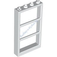 Деталь Лего Окно 1 х 4 х 6 Рама С Тремя Перекладинами Цвет Белый