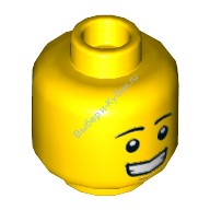 Деталь Лего Голова Минифигурки Двухсторонняя Цвет Желтый