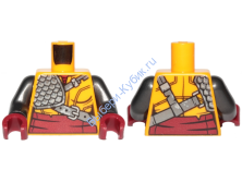 Деталь Лего Торс С Рисунком Цвет Ярко-Светло-Оранжевый