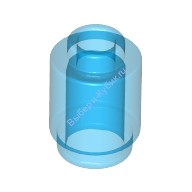 Деталь Лего Кубик Круглый 1 х 1 Открытый Штырек Цвет Прозрачно-Синий