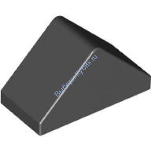 Деталь Лего Slope 45 2 x 1 Double with Bottom Stud Holder  Цвет Черный