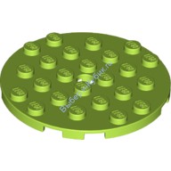 Деталь Лего Пластина Круглая 6 х 6 С Отверстием Цвет Лайм