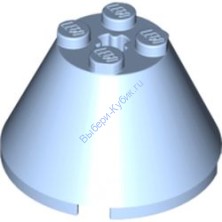 Деталь Лего Конус 4 х 4 х 2 С Отверстием Под Ось Цвет Ярко-Светло-Голубой