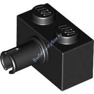 Деталь Лего Кубик Модифицированный 1 х 2 С Пином Цвет Черный