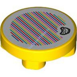 Деталь Лего Плитка Круглая 2 х 2 с Рисунком Цвет Желтый