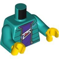 Деталь Лего Торс С Рисунком Цвет Темно-Бирюзовый