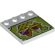 Деталь Лего Плитка Модифицированная 4 х 4 с Штырьками по Краям Корзинка Покупателя Цвет Белый