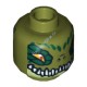 Деталь Лего Голова Минифигурки Двусторонняя Цвет Оливковый Зеленый