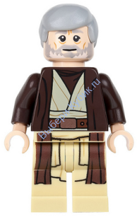 Минифигурка Лего Звёздные войны- Obi-Wan Kenobi (Dark Brown Hooded Coat)