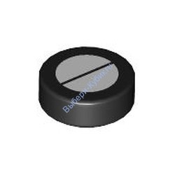 Деталь Лего Плитка Круглая 1 х 1 С Рисунком Цвет Черный