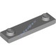 Деталь Лего Пластина 1 х 4 С 2 Штырьками И Желобком Цвет Светло-Серый